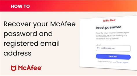 How to recover or reset your McAfee Account email address or .